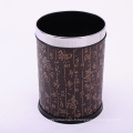 Style de mots chinois Cuir Couvert Ouvert Top Dustbin (A12-1903B)